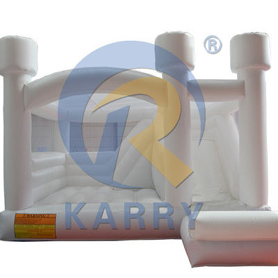 Fête de mariage personnalisé Château gonflable blanc avec glisser et bouncer combo