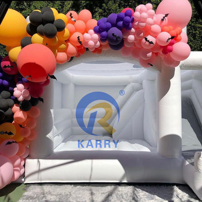 Fête de mariage personnalisé Château gonflable blanc avec glisser et bouncer combo