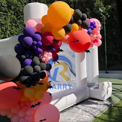 Fête de mariage personnalisé Château gonflable blanc avec glisser et bouncer combo