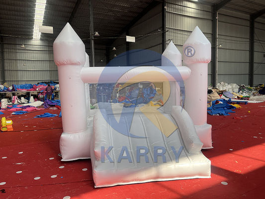 Fête de mariage personnalisé Château gonflable blanc avec glisser et bouncer combo