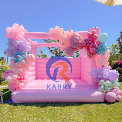 Fête de mariage et d'anniversaire pour filles Château gonflable rose avec souffleur inclus