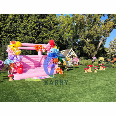Fête de mariage et d'anniversaire pour filles Château gonflable rose avec souffleur inclus
