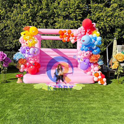 Fête de mariage et d'anniversaire pour filles Château gonflable rose avec souffleur inclus