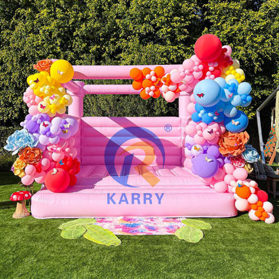 Fête de mariage et d'anniversaire pour filles Château gonflable rose avec souffleur inclus