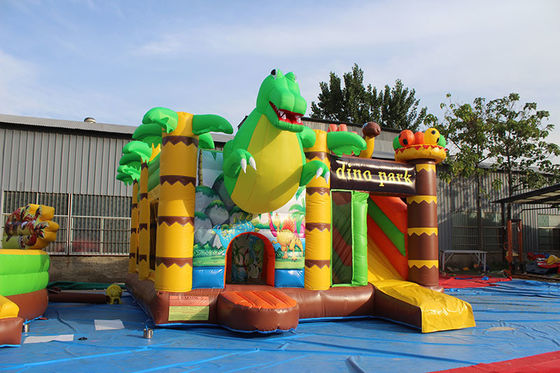 Parc d'attractions pour enfants Dinosaure Château gonflable avec diapositives