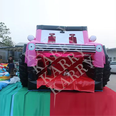 Blower avec Blower Jeep rose maison gonflable avec glissement et bouncer pour les adolescents