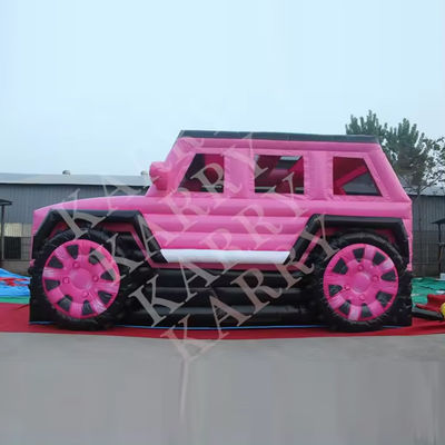Blower avec Blower Jeep rose maison gonflable avec glissement et bouncer pour les adolescents