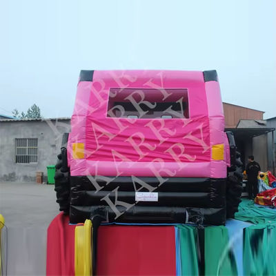Blower avec Blower Jeep rose maison gonflable avec glissement et bouncer pour les adolescents