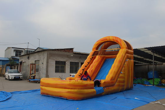 Parcs aquatiques d'été Jeux pour enfants 18 pieds PVC toboggan gonflable avec piscine