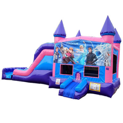Terrain de jeux en plein air gonflable château gonflable congelé avec diapositive de qualité commerciale durable