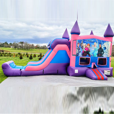 Terrain de jeux en plein air gonflable château gonflable congelé avec diapositive de qualité commerciale durable
