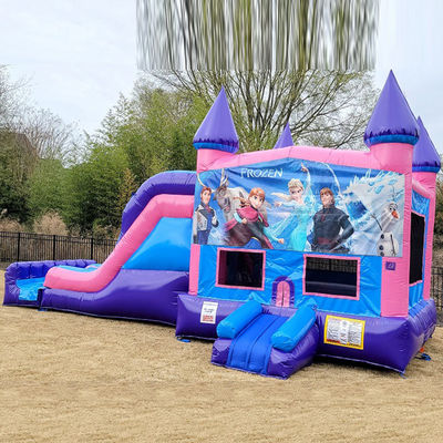 Terrain de jeux en plein air gonflable château gonflable congelé avec diapositive de qualité commerciale durable
