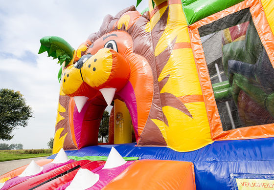 14 ans Unisexe gonflable en plein air Jungle Lion Bouncer avec glissière et château de saut
