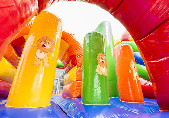 14 ans Unisexe gonflable en plein air Jungle Lion Bouncer avec glissière et château de saut