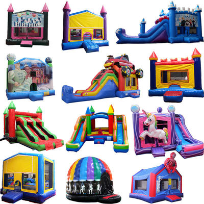 Unisexe personnalisé Château à rebondir coloré Maison et toboggan à l' eau Location de fête avec souffleur