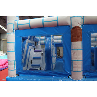 Amenez vos fêtes à un niveau supérieur avec notre château gonflable en brique carrée bleue