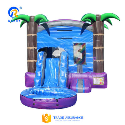 Jeux d'extérieur pour enfants Palmier tropical Château gonflable Glissière avec kits de réparation
