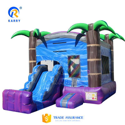 Jeux d'extérieur pour enfants Palmier tropical Château gonflable Glissière avec kits de réparation