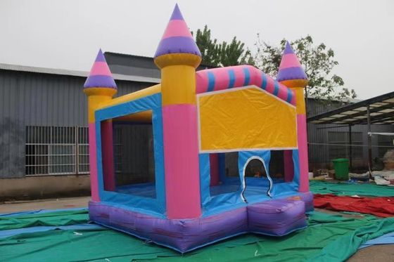 Couleur personnalisée Sauteur de château gonflable avec hameçon de basket vert bleu