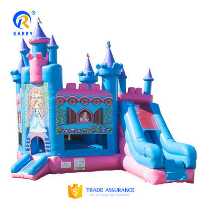 Couleur personnalisée Château de la princesse / Slide Combo PORTABLE Thème congelé PVC Château gonflable
