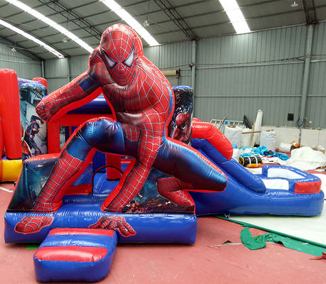 Expédition par voie maritime/aérienne PVC Spiderman maison gonflable avec combo de glissement
