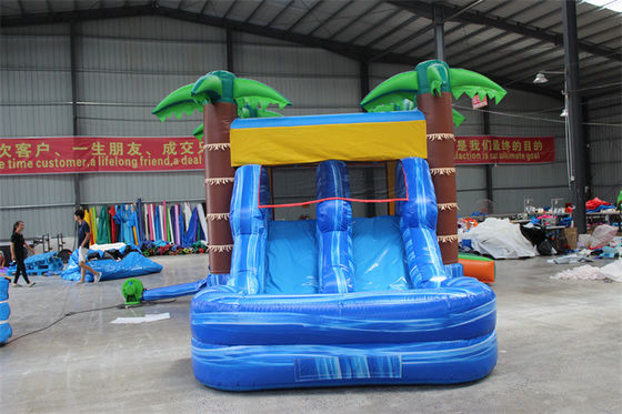 Château à saut gonflable à palmier unisexe Château gonflable avec piscine et saut