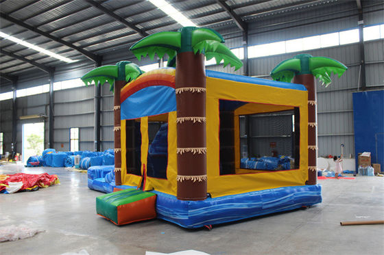 Château à saut gonflable à palmier unisexe Château gonflable avec piscine et saut