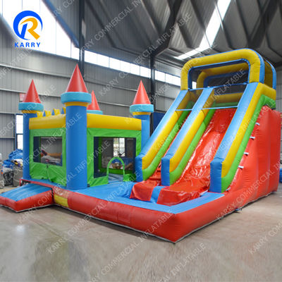 Taille personnalisée Slide à sec et humide Combo gonflable Moonwalk Sautant château