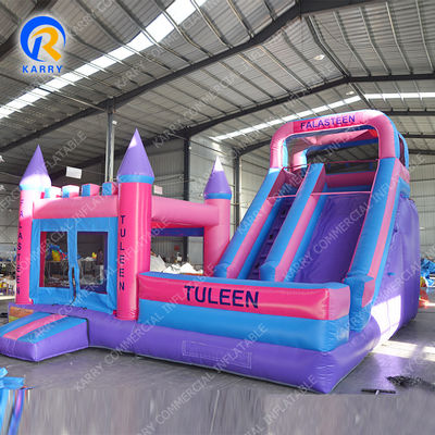 Taille personnalisée Slide à sec et humide Combo gonflable Moonwalk Sautant château