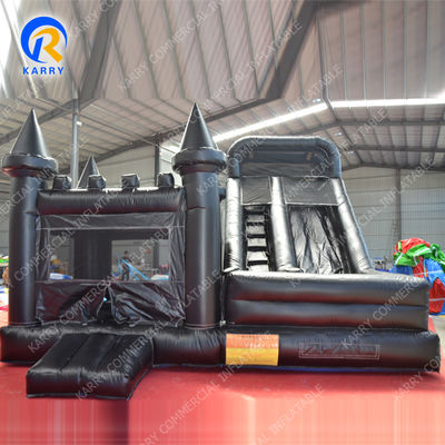 Taille personnalisée Slide à sec et humide Combo gonflable Moonwalk Sautant château