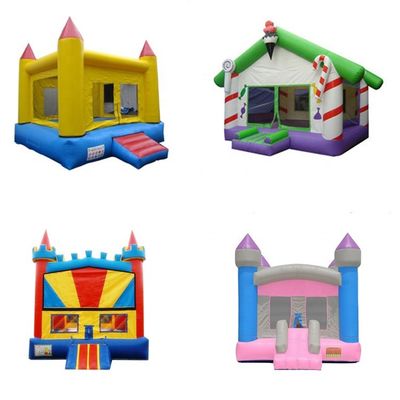 5x5m Inflatable arc-en-ciel licorne château rebondissant combo de diapositive de couleur personnalisée