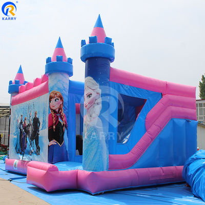 Terrain de jeux extérieur de couleur personnalisée gonflable château rebondissant glacé Thème bouncer diapositive