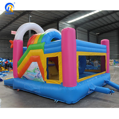 Unisexe PORTABLE Arc-en-ciel Unicornes Château Sautant Bouncer Slide Combo en couleur arc-en-ciel