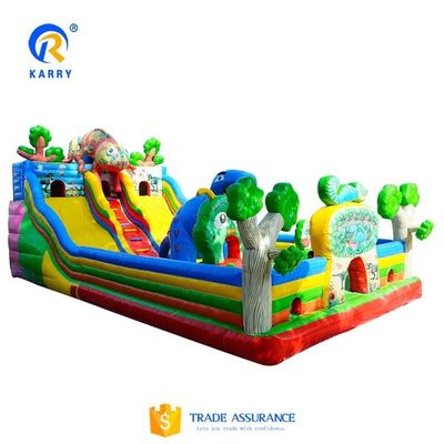 Portable glisser-déposer gonflable sautant amusant ville exploser haut bouncer avec double large glisser
