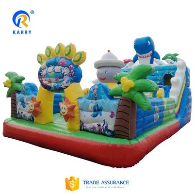 Thème du monde de la mer Grand toboggan gonflable ville amusante maison de rebond commercial 8x5x5.2m