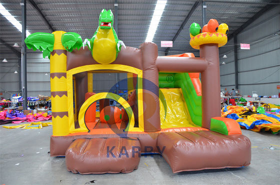 Château d'aventure de la jungle bouncer gonflable combo de glissière avec la jungle animal design