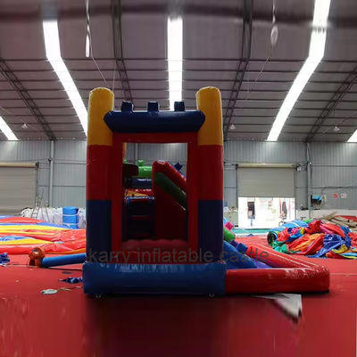 Combinaison de château de saut commercial avec des blocs de construction en PVC gonflables et des toboggans