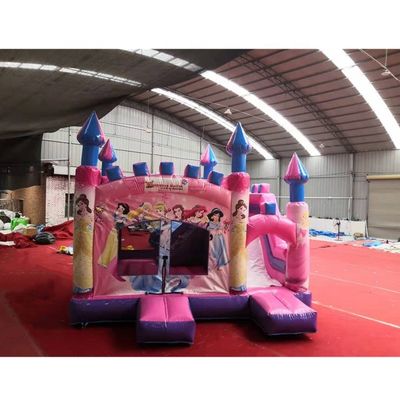 5*5*4.2m Salto en l'air gonflable château combo glisser pour la princesse rose