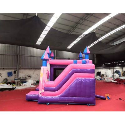 5*5*4.2m Salto en l'air gonflable château combo glisser pour la princesse rose