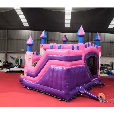 5*5*4.2m Salto en l'air gonflable château combo glisser pour la princesse rose