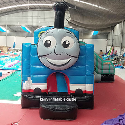 Comme l'image Thomas petit train château gonflable avec glissière