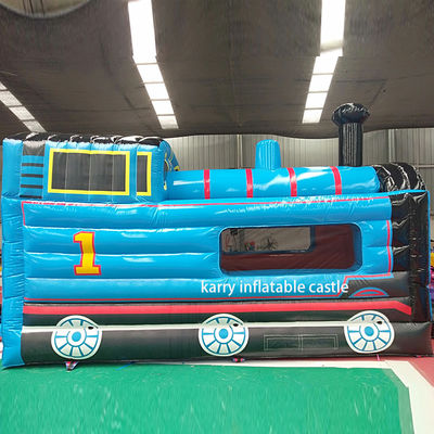Comme l'image Thomas petit train château gonflable avec glissière