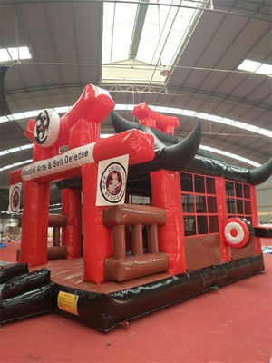 Parc d'attractions populaire Château gonflable Karaté Guerreur ninja Bouncer Château sautant