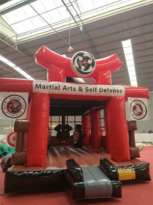 Parc d'attractions populaire Château gonflable Karaté Guerreur ninja Bouncer Château sautant