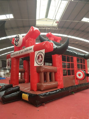 Parc d'attractions populaire Château gonflable Karaté Guerreur ninja Bouncer Château sautant