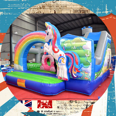 Portable Château de jeux pour enfants maison avec licorne et pont arc-en-ciel