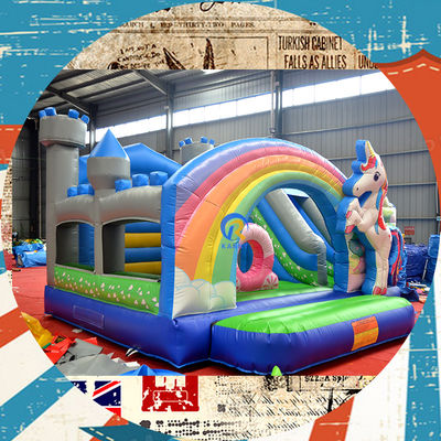 Portable Château de jeux pour enfants maison avec licorne et pont arc-en-ciel
