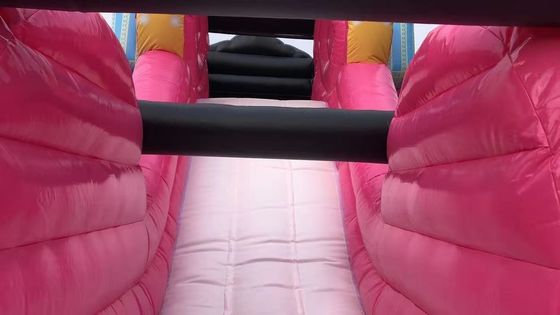 Bouncer gonflable avec kit de glissement et de réparation Commercial Pink Princess Carriage Combo