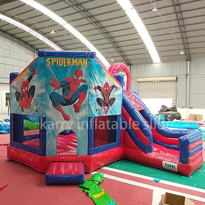 KR-BH610 maison de rebond de couleur personnalisée commerciale avec diapositive et Spiderman