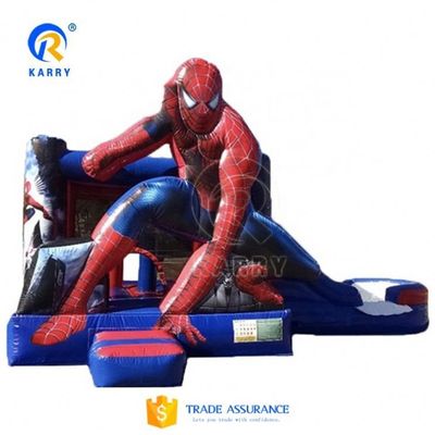 Terrain de jeux en plein air Homme araignée gonflable maison de rebond Combo Slide pour enfants et adultes